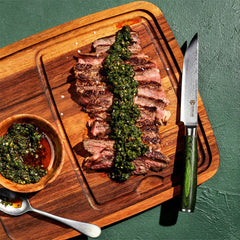 Damascus Steel Steak Knife Set, 4-pc (Green)